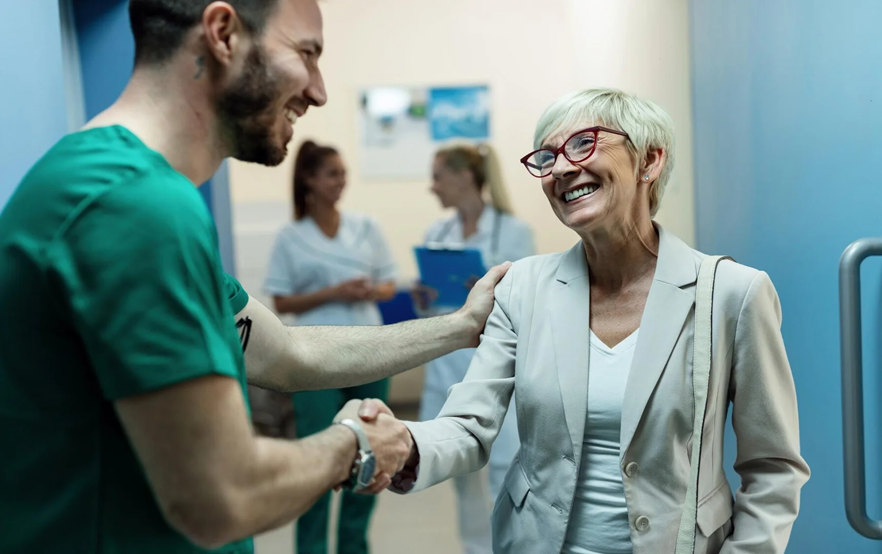 Senior patient happy with APCM services